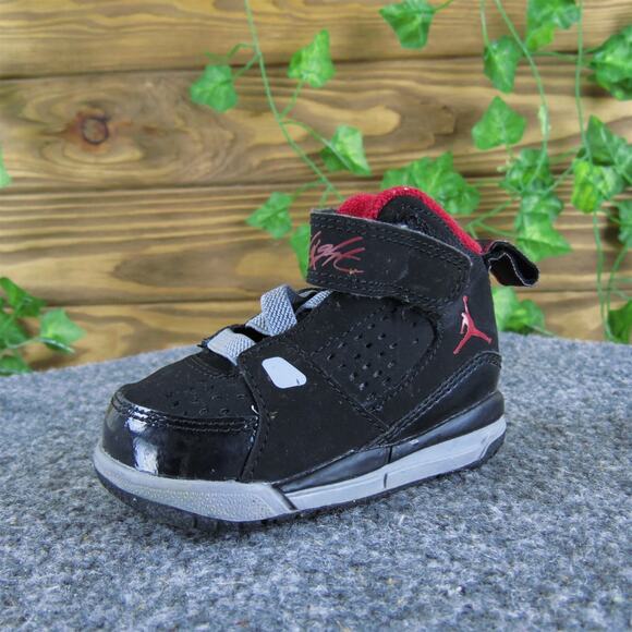 Jordan‎ Boys Sneaker Flight Sz T 3 Medium Black Synthetic Hook & Loop - Picture 1 of 5